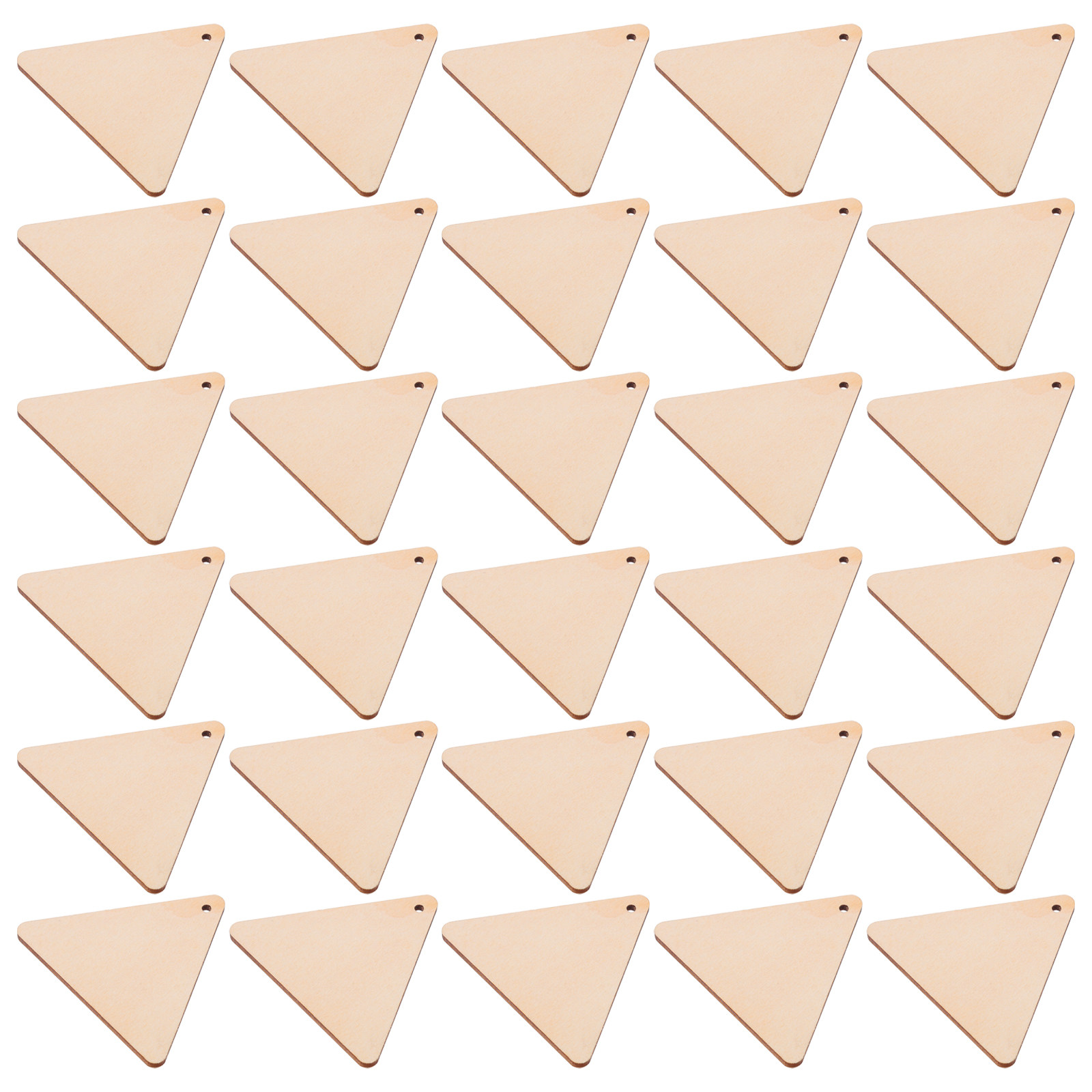 Craft Embellishments - 100Pcs Wooden Triangle Decor Pieces 60Mm