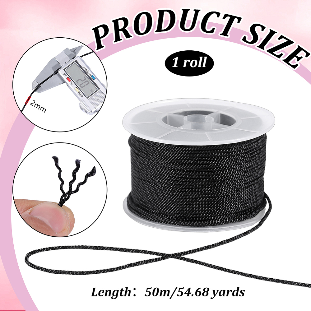 54.68 Yards Black Twisted Cord - đánh giá và giá Cord Trim Twisted