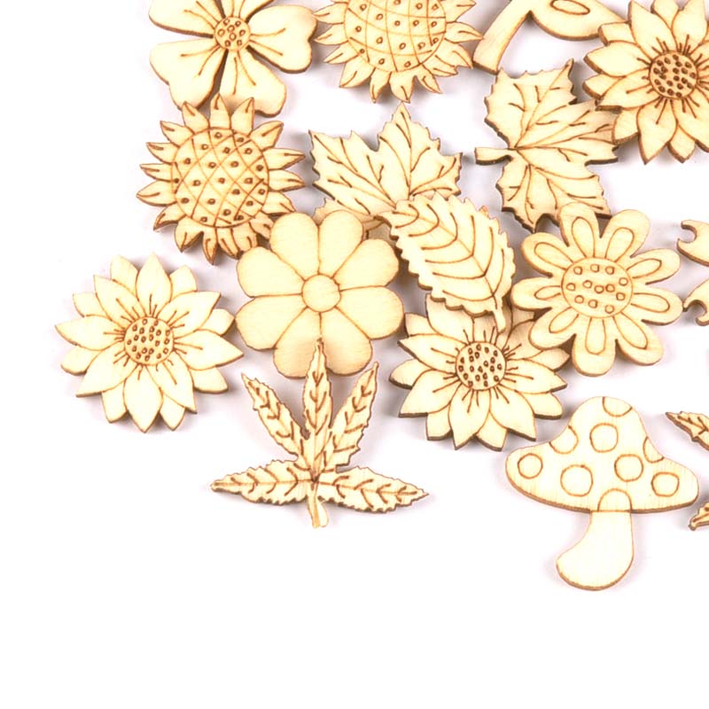 30Pcs 25-30mm Wood DIY Accesso - đánh giá và giá Craft Embellishments