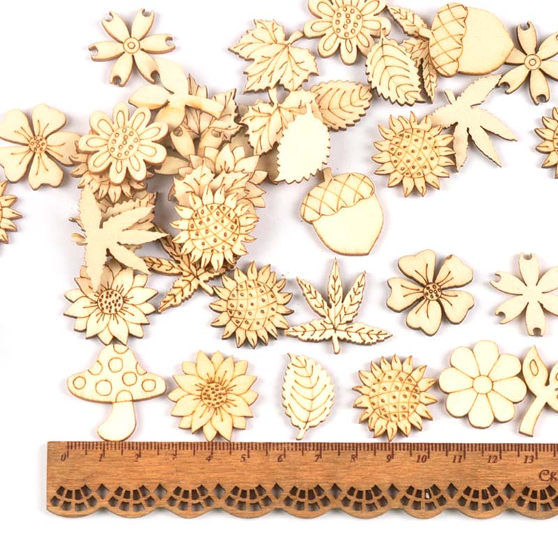 30Pcs 25-30mm Wood DIY Accesso - đánh giá và giá Craft Embellishments