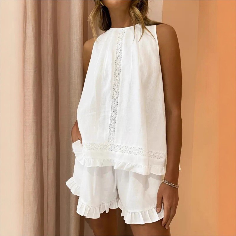 New Women Summer 2Piece Set Wh - đánh giá và giá Elastic Lace Trim