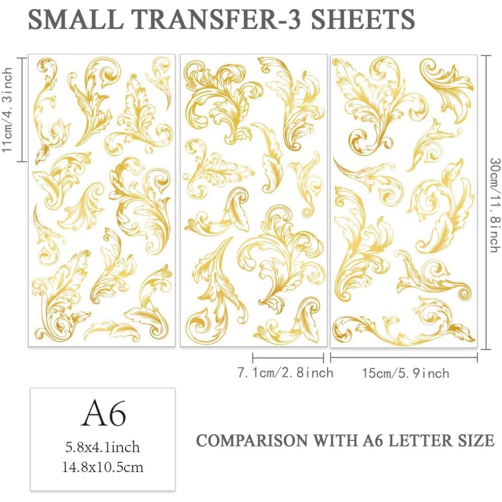 3pcs/Set Damask Rub on Transfe - đánh giá và giá Embellishment Crafts