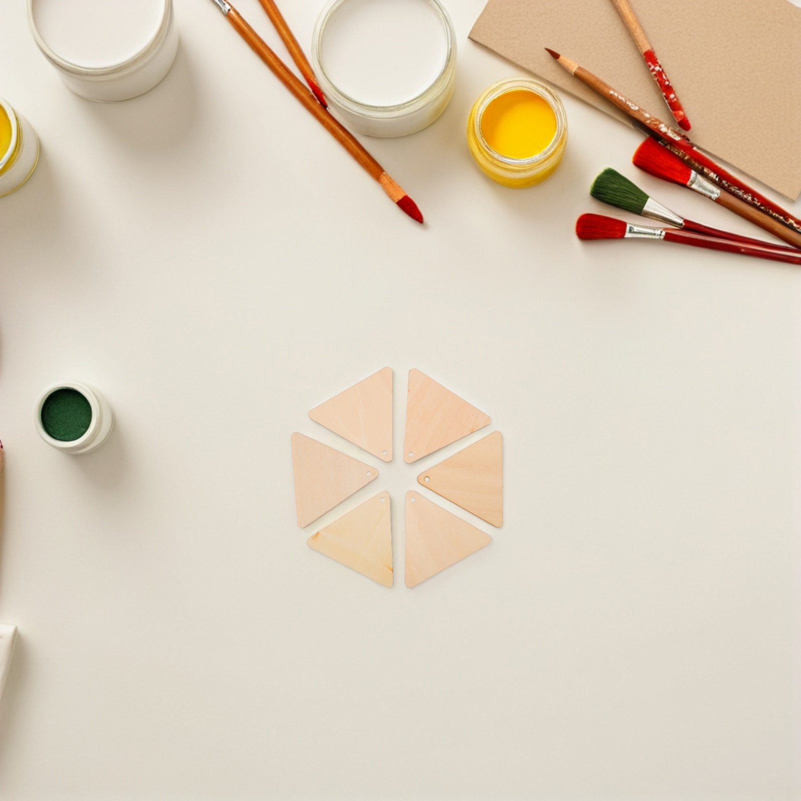 100Pcs Wooden Triangle Decor P - đánh giá và giá Craft Embellishments