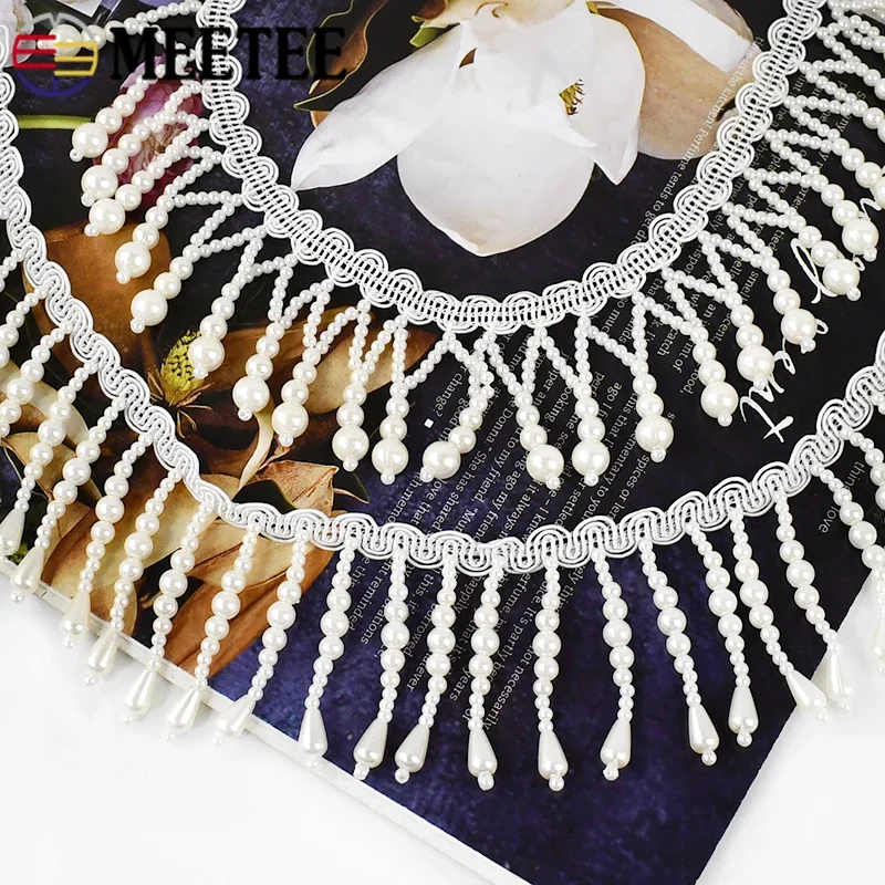 1/2Yards Pearl Beaded Tassel F - đánh giá và giá Beaded Trim Fringe
