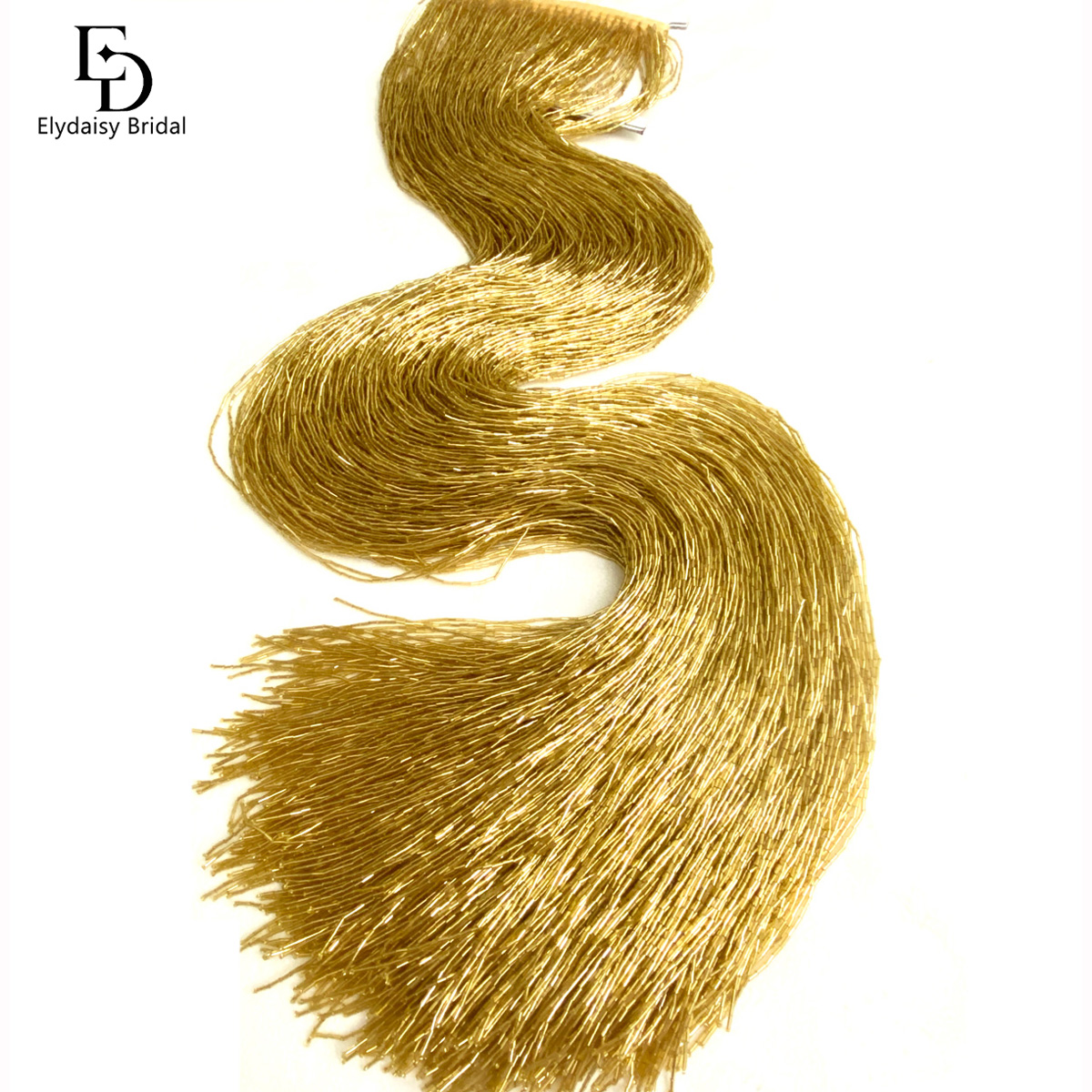 ELYDAISY 1Meter Length Champag - đánh giá và giá Beaded Trim Fringe