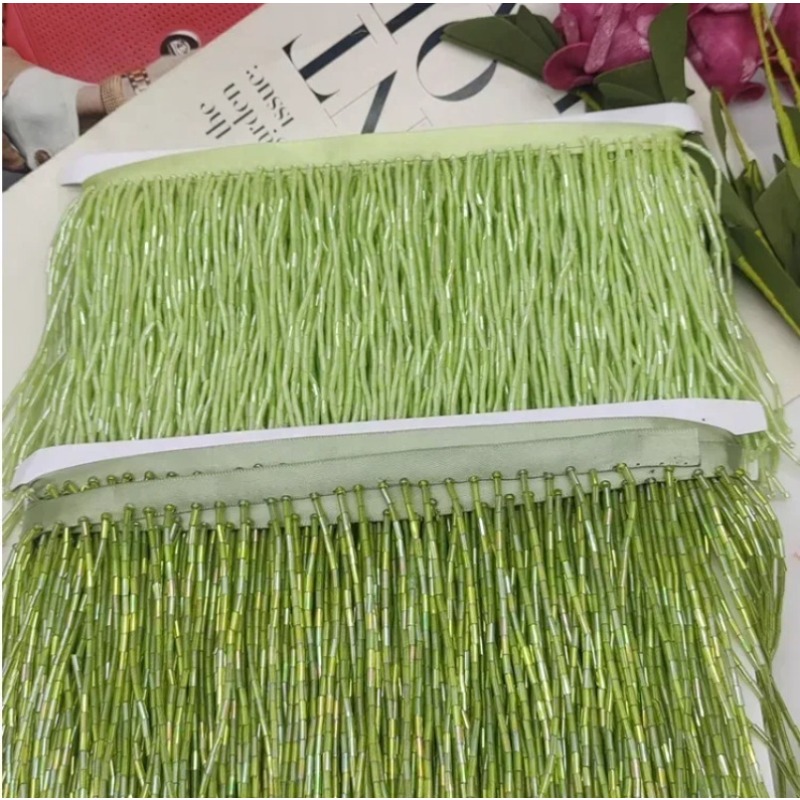 10CM Silver Red Bead Tube Tass - đánh giá và giá Beaded Trim Fringe